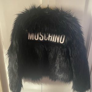 Moschino X H&M faux fur cropped jacket